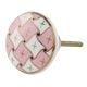 Pink and White Golden Checkerboard Cabinet Knob